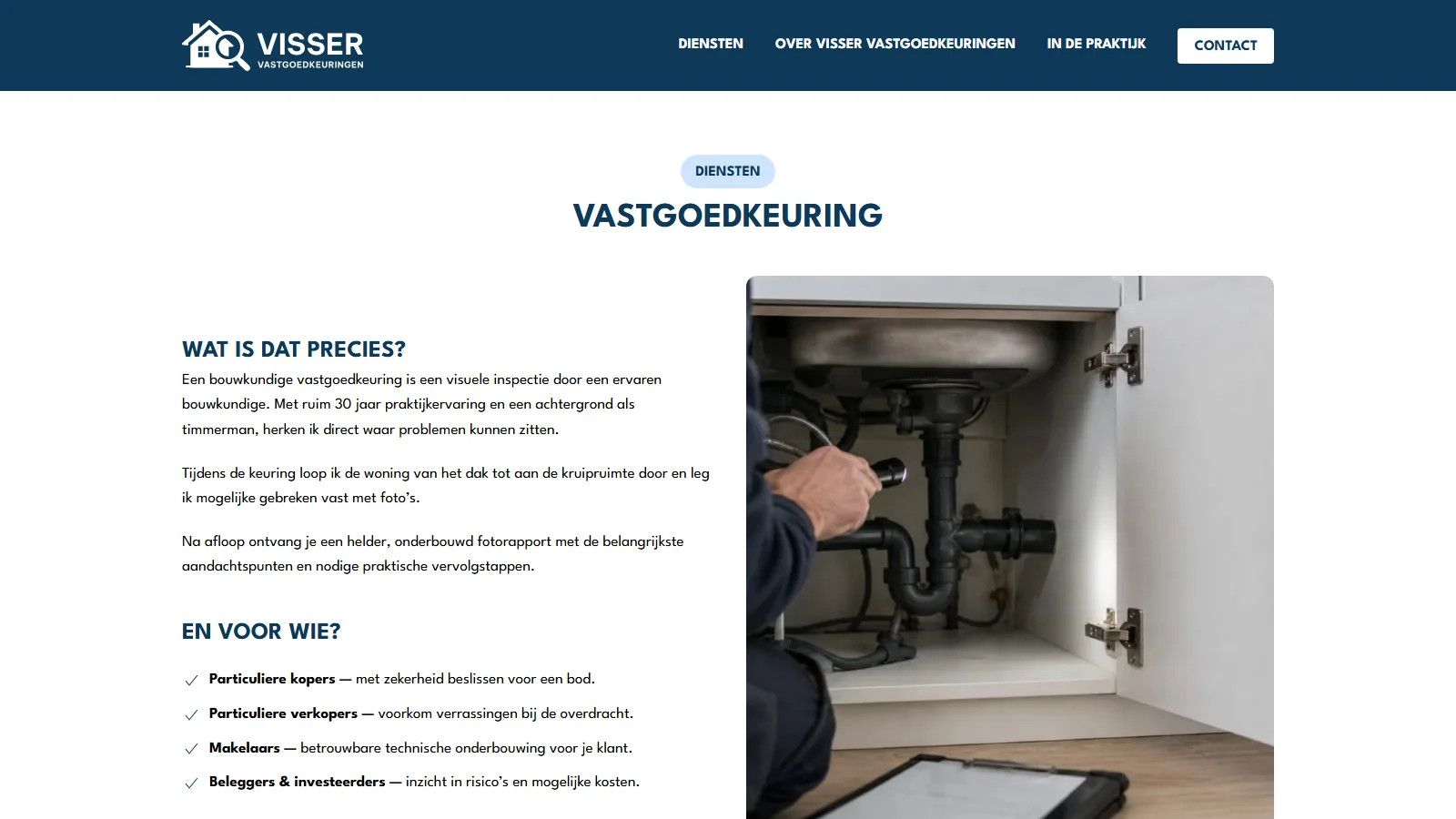 Beeld op de dienstpagina van Visser Vastgoedkeuringen